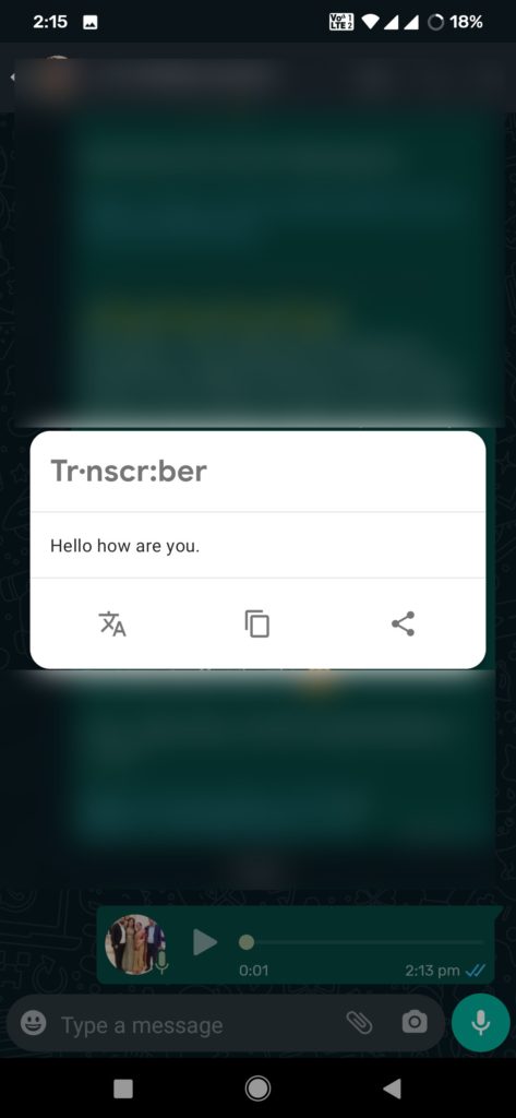 transcribe whatsapp messages