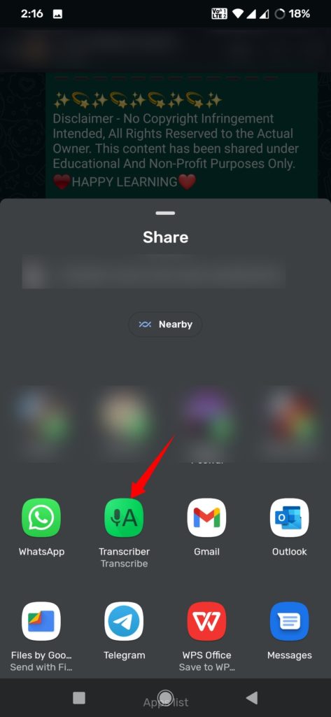 transcribe whatsapp messages