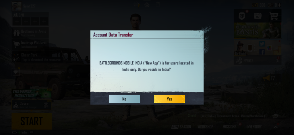 Transfer PUBG Mobile Account to Battlegrounds Mobile India