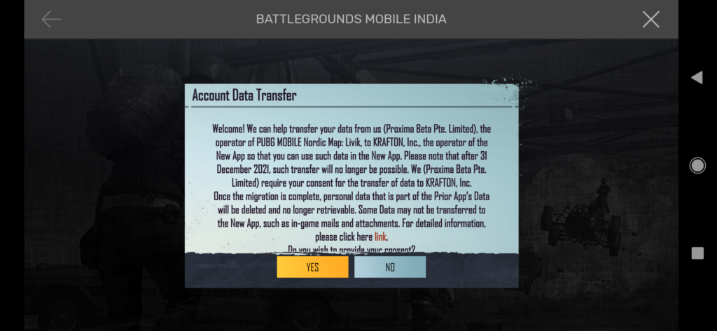 Transfer PUBG Mobile Account to Battlegrounds Mobile India