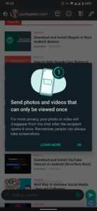 Send Disappearing Photos and Videos in WhatsApp