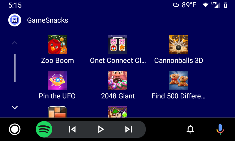 Play Mini Games on Android Auto