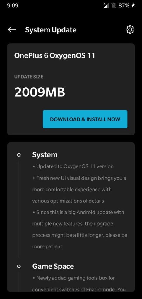 OxygenOS 11 for OnePlus 6/6T